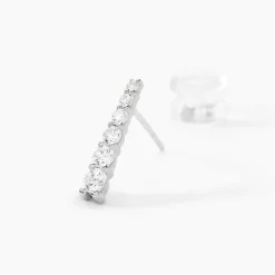 Discount Histoire d'Or Boucles D'oreilles Pendantes Georas Or Blanc Oxyde