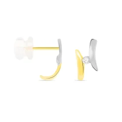 Histoire d'Or Boucles D'oreilles Pendantes Ascagne Or Bicolore Oxyde De Zirconium* Boucles D'Oreilles|Boucles D'Oreilles Pendantes