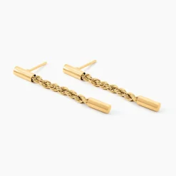 Histoire d'Or Boucles D'Oreilles Pendantes Gwandoya Or Jaune