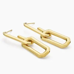 Online Histoire d'Or Boucles D'oreilles Pendantes Lyre Acier Jaune