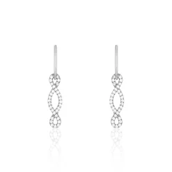 Sale Histoire d'Or Boucles D'oreilles Pendantes Carla Argent Blanc Oxyde De Zirconium
