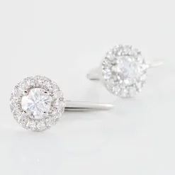 Sale Histoire d'Or Boucles D'oreilles Pendantes Mentoura Or Blanc Diamant Synthétique