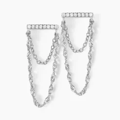Histoire d'Or Boucles D'oreilles Pendantes Mircea Argent Blanc Oxyde De Zirconium* Boucles D'Oreilles|Boucles D'Oreilles Fantaisie
