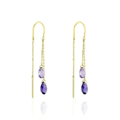 Histoire d'Or Boucles D'oreilles Pendantes Terence Or Jaune Amethyste* Boucles D'Oreilles|Boucles D'Oreilles Pendantes