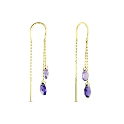 Histoire d'Or Boucles D'oreilles Pendantes Terence Or Jaune Amethyste* Boucles D'Oreilles|Boucles D'Oreilles Pendantes