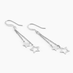 Outlet Histoire d'Or Boucles D'oreilles Pendantes Juliette Argent Blanc