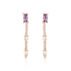 Clearance Histoire d'Or Boucles D'oreilles Pendantes Purple Mood Argent Rose Oxydes