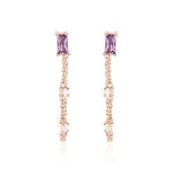 Clearance Histoire d'Or Boucles D'oreilles Pendantes Purple Mood Argent Rose Oxydes