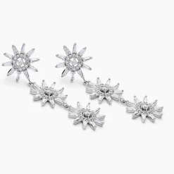 New Histoire d'Or Boucles D'oreilles Pendantes Daisy Argent Blanc Oxyde De Zirconium
