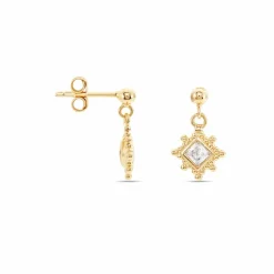 Histoire d'Or Boucles D'oreilles Pendantes Bobbie Plaqué Or Jaune Oxyde De Zirconium* Boucles D'Oreilles|Boucles D'Oreilles Fantaisie