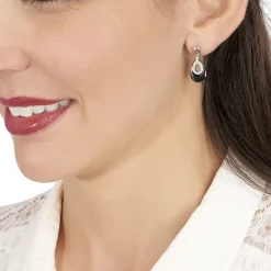 Histoire d'Or Boucles D'oreilles Pendantes Héléane Argent Blanc Céramique Et Oxyde* Boucles D'Oreilles|Boucles D'Oreilles Fantaisie