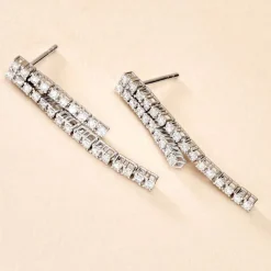 Histoire d'Or Boucles D'oreilles Pendantes River Or Blanc Diamant* Boucles D'Oreilles|Boucles D'Oreilles Pendantes
