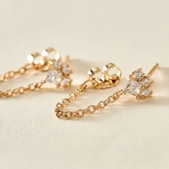 Histoire d'Or Boucles D'oreilles Pendantes Lanna Plaqué Or Jaune Oxyde De Zirconium* Boucles D'Oreilles|Boucles D'Oreilles Fantaisie