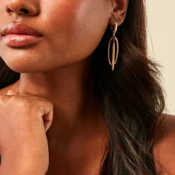 Discount Histoire d'Or Boucles D'Oreilles Pendantes Francisek Or Jaune