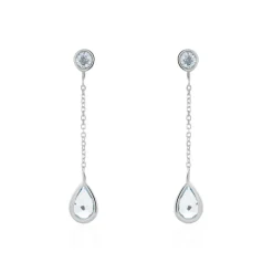 Discount Histoire d'Or Boucles D'oreilles Pendantes Brenda Or Blanc Topaze