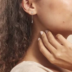 Discount Histoire d'Or Boucles D'oreilles Pendantes Brenda Or Blanc Topaze