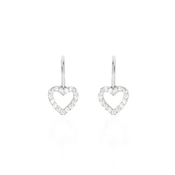 New Histoire d'Or Boucles D'oreilles Pendantes Elisene Argent Blanc Oxyde De Zirconium