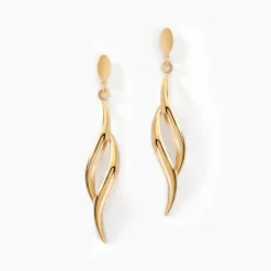 Outlet Histoire d'Or Boucles D'oreilles Pendantes Merone Vagues Or Jaune
