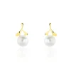 Clearance Histoire d'Or Boucles D'oreilles Pendantes Campanule Or Jaune Perle De Culture
