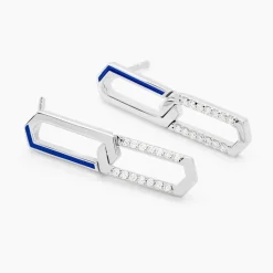 Histoire d'Or Boucles D'oreilles Pendantes Infini Pop Argent Blanc Oxyde Zirconium