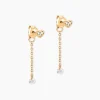 Outlet Histoire d'Or Boucles D'Oreilles Pendantes Isolia Plaqué Or Jaune Oxyde De Zirconium