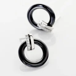 Outlet Histoire d'Or Boucles D'oreilles Pendantes Bertillianne Argent  Céramique Et Oxyde