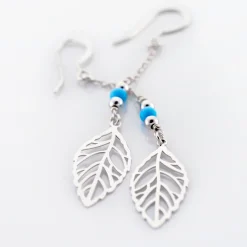 Clearance Histoire d'Or Boucles D'oreilles Pendantes Grethel Argent Blanc Turquoise