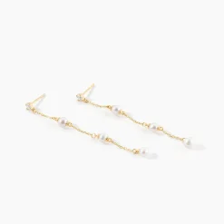 Histoire d'Or Boucles D'oreilles Pendantes Nanuk Or Jaune Oxyde Et Perle De Culture* Boucles D'Oreilles|Boucles D'Oreilles Pendantes