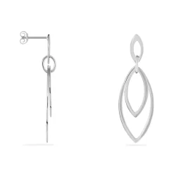 Discount Histoire d'Or Boucles D'oreilles Pendantes Toupie Argent Blanc