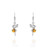 Sale Histoire d'Or Boucles D'oreilles Pendantes Argent Blanc Abellia Ambre