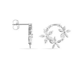 Histoire d'Or Boucles D'oreilles Pendantes Elinia Argent Blanc Oxyde De Zirconium