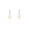 New Histoire d'Or Boucles D'oreilles Pendantes Coria Argent  Perle De Culture Et Oxyde