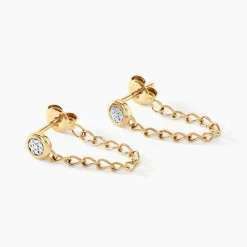 Histoire d'Or Boucles D'oreilles Pendantes Mahe Or Jaune Diamant