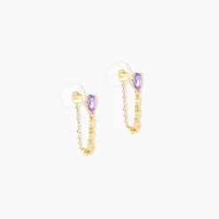 Histoire d'Or Boucles D'Oreilles Pendantes Jardin Secret Or Jaune Améthyste Oxyde De Zirconium* Boucles D'Oreilles|Boucles D'Oreilles Pendantes