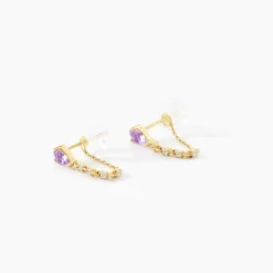Histoire d'Or Boucles D'Oreilles Pendantes Jardin Secret Or Jaune Améthyste Oxyde De Zirconium* Boucles D'Oreilles|Boucles D'Oreilles Pendantes