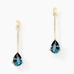 New Histoire d'Or Boucles D'oreilles Pendantes Goutte Or Jaune Topaze or jaune topaze bleu london
