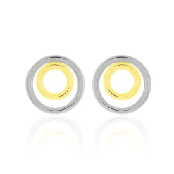 Histoire d'Or Boucles D'oreilles Pendantes Berangere Double Cercles Or Bicolore* Boucles D'Oreilles|Boucles D'Oreilles Pendantes