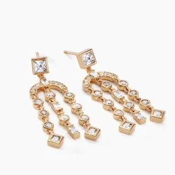 Histoire d'Or Boucles D'oreilles Pendantes Gold Chandelier Plaqué Or Oxyde Zirconium* Boucles D'Oreilles|Boucles D'Oreilles Pendantes