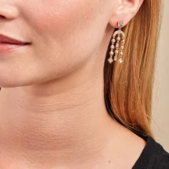 Histoire d'Or Boucles D'oreilles Pendantes Gold Chandelier Plaqué Or Oxyde Zirconium* Boucles D'Oreilles|Boucles D'Oreilles Pendantes