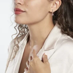 Clearance Histoire d'Or Boucles D'oreilles Pendantes Assaf Or Blanc Amethyste Et Oxyde or blanc amethyste violette