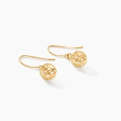 New Histoire d'Or Boucles D'oreilles Pendantes Fidelia Boules Or Jaune