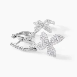 Histoire d'Or Boucles D'oreilles Pendantes Radiant Bloom Argent Blanc Oxyde* Boucles D'Oreilles|Boucles D'Oreilles Pendantes