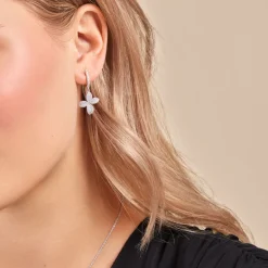 Histoire d'Or Boucles D'oreilles Pendantes Radiant Bloom Argent Blanc Oxyde* Boucles D'Oreilles|Boucles D'Oreilles Pendantes