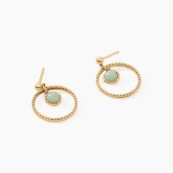 Histoire d'Or Boucles D'oreilles Pendantes Amalthea Plaqué Or Doré Aventurine Vert* Boucles D'Oreilles|Boucles D'Oreilles Fantaisie