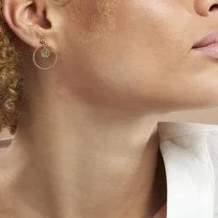 Histoire d'Or Boucles D'oreilles Pendantes Amalthea Plaqué Or Doré Aventurine Vert* Boucles D'Oreilles|Boucles D'Oreilles Fantaisie