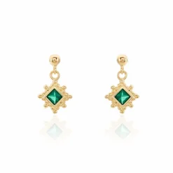 Histoire d'Or Boucles D'oreilles Pendantes Bobbie Plaqué Or Jaune Spinelle* Boucles D'Oreilles|Boucles D'Oreilles Fantaisie