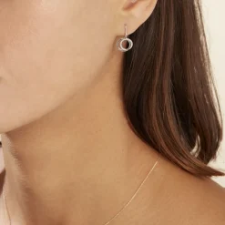 Histoire d'Or Boucles D'oreilles Pendantes Or Blanc Tresha Diamants