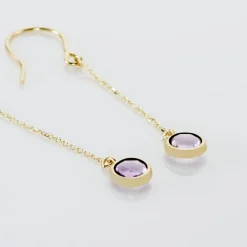 Clearance Histoire d'Or Boucles D'oreilles Pendantes Arenale Or Jaune Amethyste or jaune amethyste violette