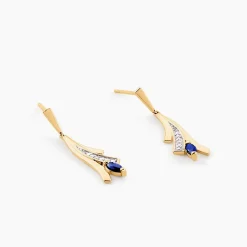 Histoire d'Or Boucles D'Oreilles Pendantes Usha Or Jaune Saphir* Boucles D'Oreilles|Boucles D'Oreilles Pendantes