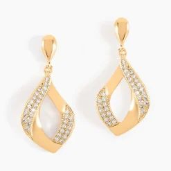 Discount Histoire d'Or Boucles D'oreilles Pendantes Mai-lee Plaqué Or Oxyde De Zirconium